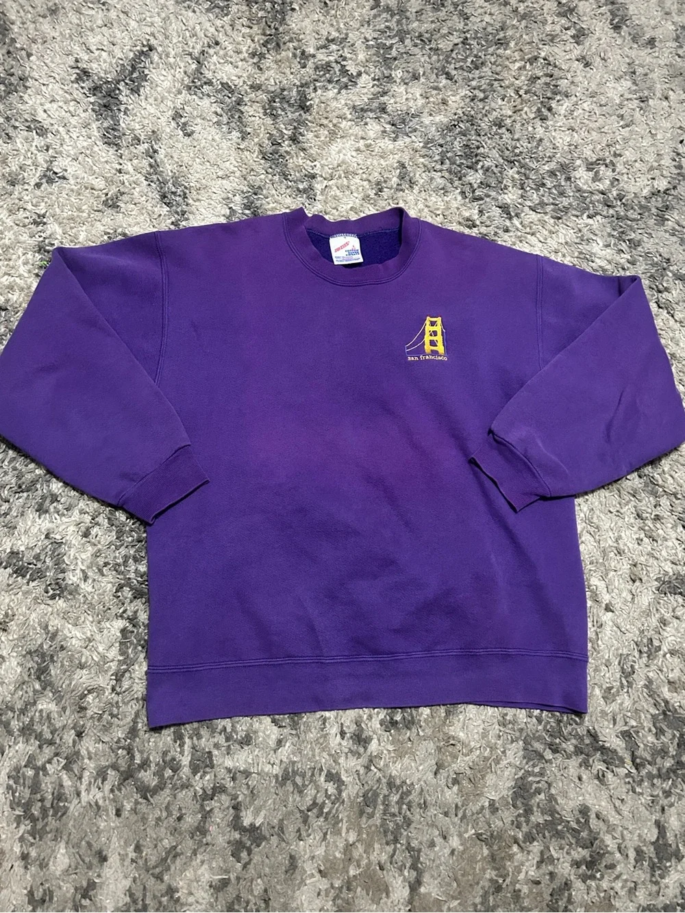Purple Graphic Crewneck Sweatshirt - Unbranded
